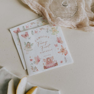 Fairy First Girl Birthday Party Napkins