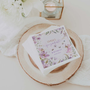 Fairy First Girl Birthday Party Napkins