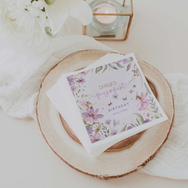Fairy First Girl Birthday Party  Napkins (Creator Uploaded)