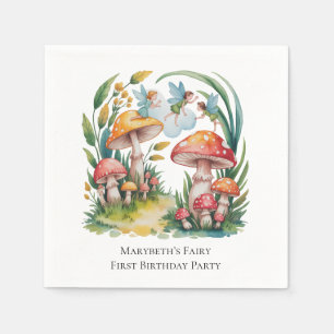 Fairy First Girl Birthday Party Napkins