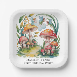 Fairy First Girl Birthday Party Paper Plates