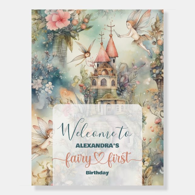 Fairy First Girl's 1st Birthday Foam Board (Front)