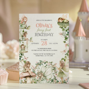 Fairy First Girl's 1st Birthday Invitation
