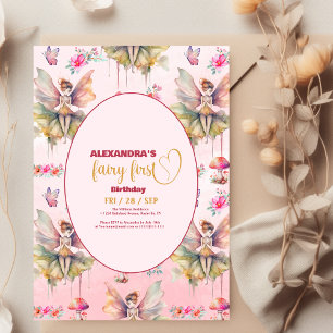 Fairy First Girl's 1st Birthday Invitation