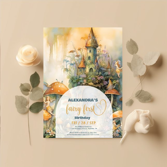 Fairy First Girl's 1st Birthday Invitation (Creator Uploaded)