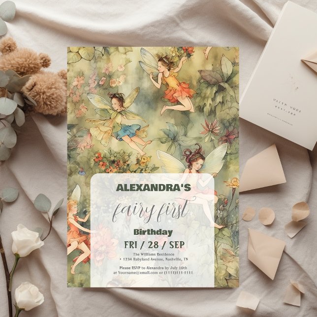 Fairy First Girl's 1st Birthday Invitation (Creator Uploaded)