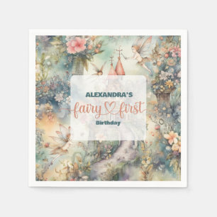 Fairy First Girl's 1st Birthday Napkins