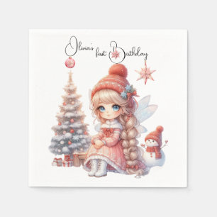 Fairy First Girl's 1st Birthday Napkins