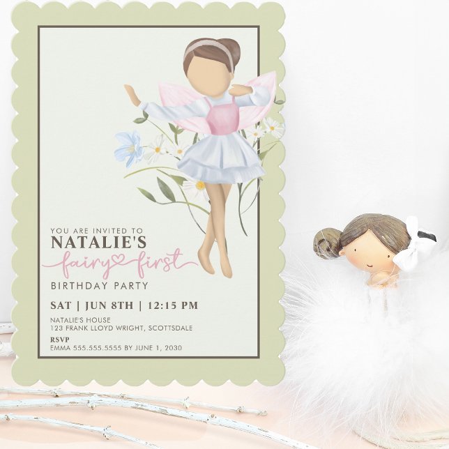 Fairy First Girl's 1st Birthday Party Personalized Invitation (Creator Uploaded)