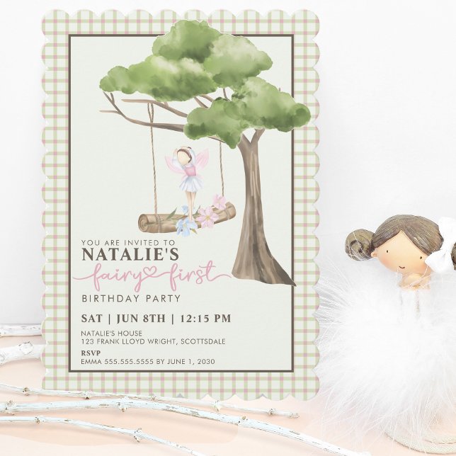 Fairy First Girl's 1st Birthday Party Personalized Invitation (Creator Uploaded)