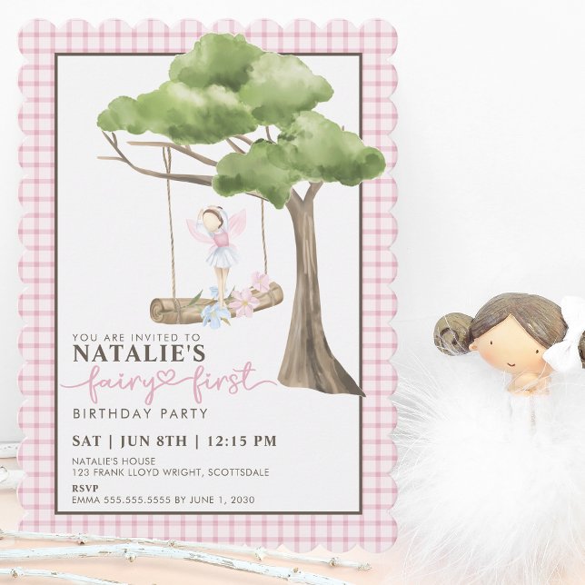 Fairy First Girl's 1st Birthday Party Personalized Invitation (Creator Uploaded)