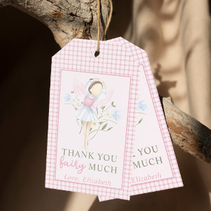 Fairy First Girl's 1st Birthday Party Thank You Gift Tags