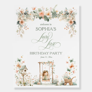 Fairy First Girl's Birthday Party Custom Welcome Foam Board