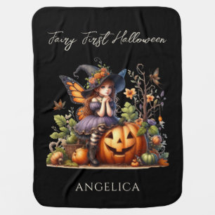 Fairy First Halloween Baby Burp Cloth Blanket