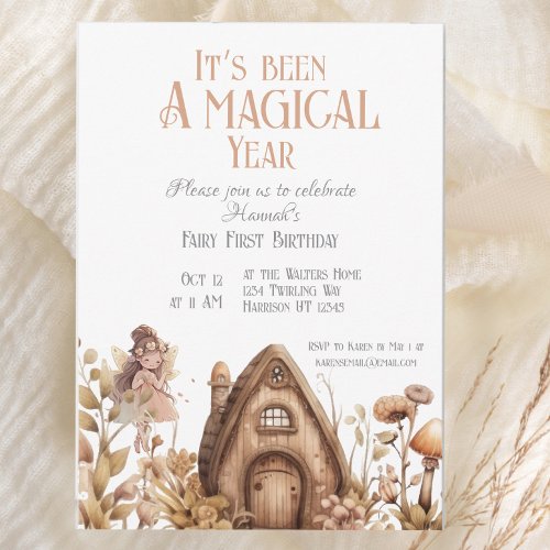 Fairy First Magic Boho Birthday Invitation