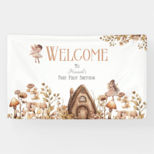 Fairy First Magic Boho Birthday Welcome Banner