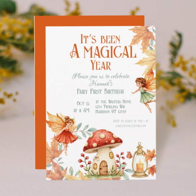 Fairy First Magic Fall Birthday Invitation (Creator Uploaded)