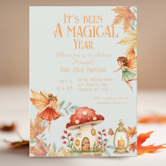 Fairy First Magic Fall Birthday Invitation (Creator Uploaded)
