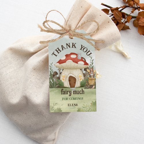 Fairy First Mushroom Woodland Thank you Gift Tags