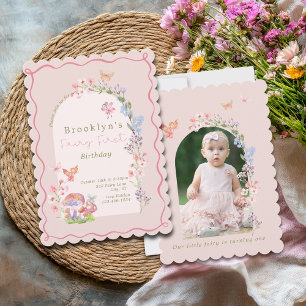 Fairy First Pastel Girl Birthday Invitation