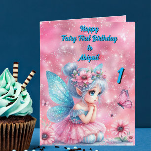 Fairy First Photo KIds BIrthday Greeting Card