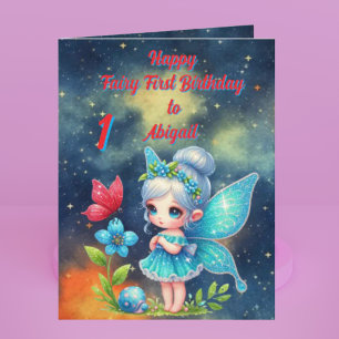 Fairy First Photo KIds BIrthday Greeting Card