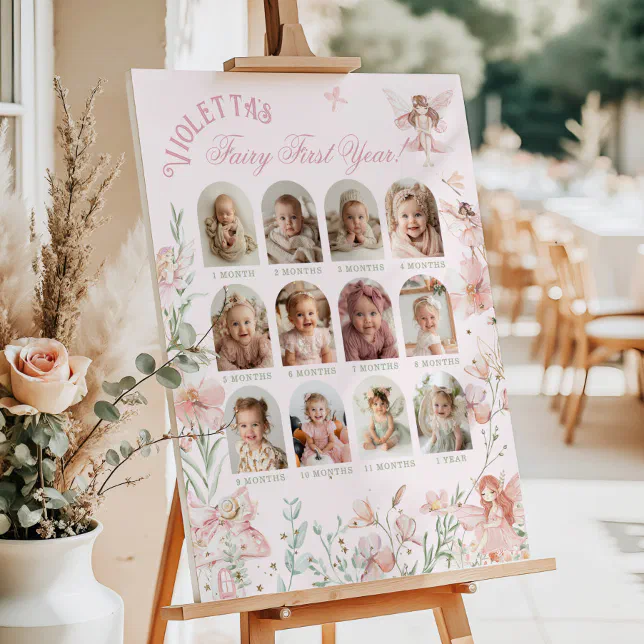 Fairy First Photo Monthly Milestone 1st Birthday Foam Board | Zazzle