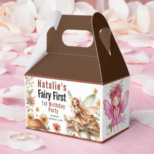 Fairy First Theme Girl's 1st Birthday Party Favor Boxes