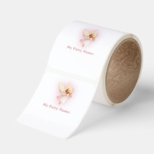 Fairy First Theme Girl's 1st Birthday Party Name Square Sticker