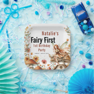 Fairy First Theme Girl's 1st Birthday Party Paper Plates