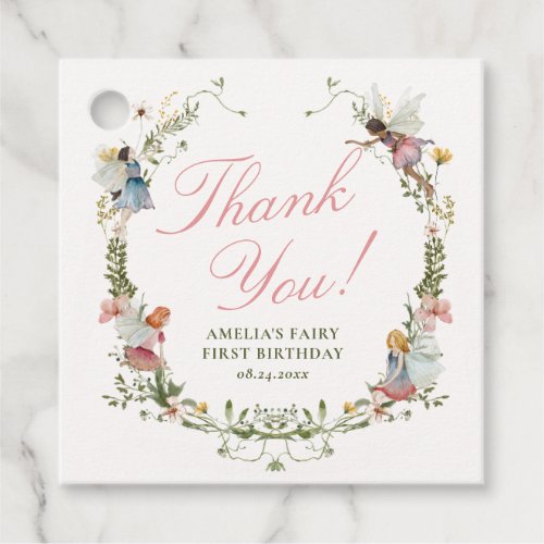 Fairy First Vintage Floral Birthday Favor Tags