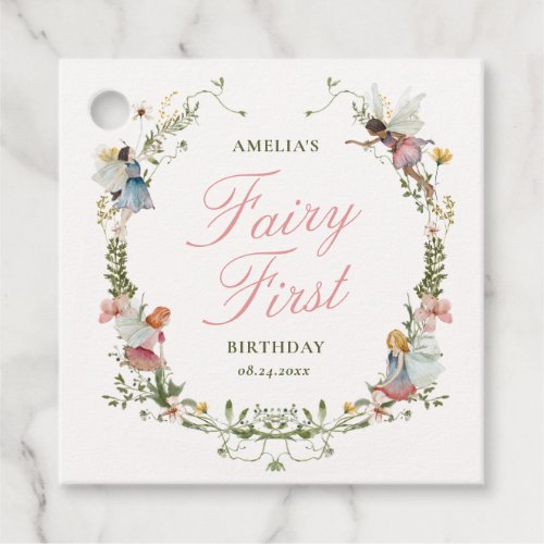 Fairy First Vintage Floral Birthday Favor Tags