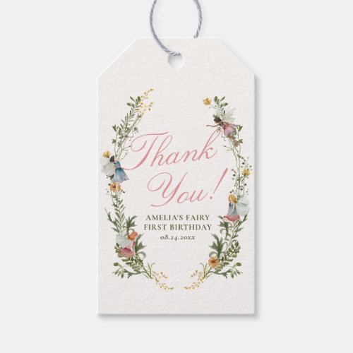 Fairy First Vintage Floral Birthday Gift Tags