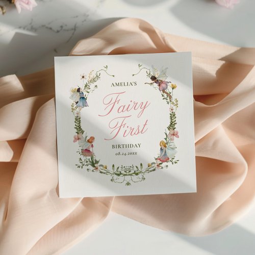 Fairy First Vintage Floral Birthday Napkins