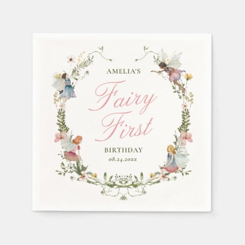 Fairy First Vintage Floral Birthday Napkins