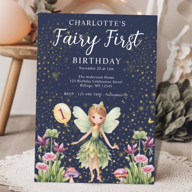 Fairy First Whimsical 1st Birthday Party  Invitation (Creator Uploaded)