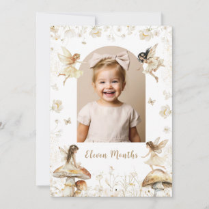 Fairy First Year Boho Milestone Photo Card