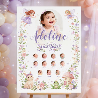 Fairy First Year Photo Collage Baby Milestone Foam Board