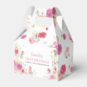 Fairy Floral First Birthday Favor Box