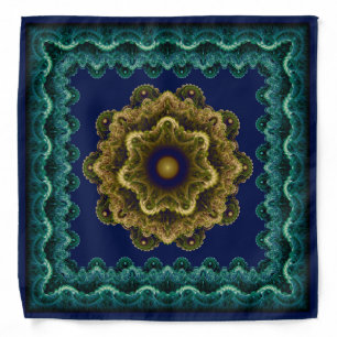 Fairy floral framed fractal pattern bandana