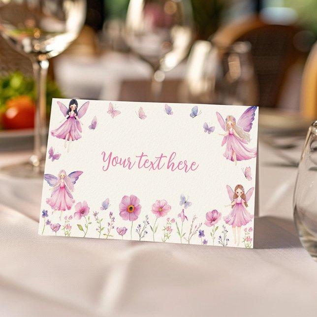 Fairy Floral Garden Birthday Party Food Tent Place Card (Creator Uploaded)