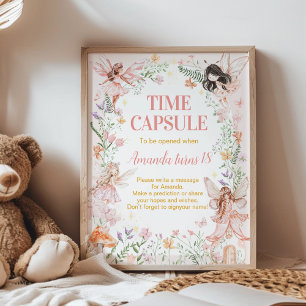 Fairy Floral Garden Birthday Party Time Capsule Poster