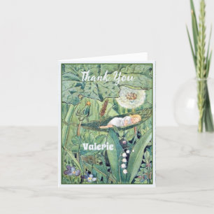 Fairy Floral Garden Enchanted Forest Girl Birthday Letterpress Thank You Card