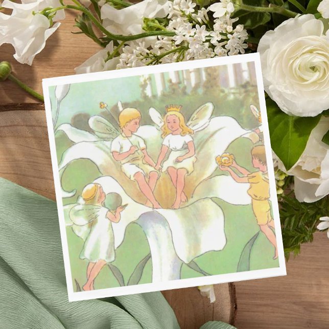 Fairy Floral Garden Enchanted Forest Girl Birthday Napkins (Creator Uploaded)
