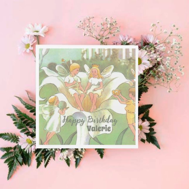 Fairy Floral Garden Enchanted Forest Girl Birthday Napkins (Creator Uploaded)