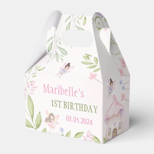 Fairy Floral Girl Birthday Party Favor Boxes