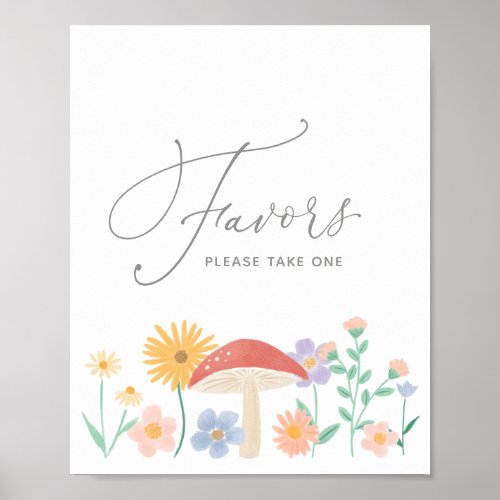 Fairy Floral Girl Birthday Party Favors Sign