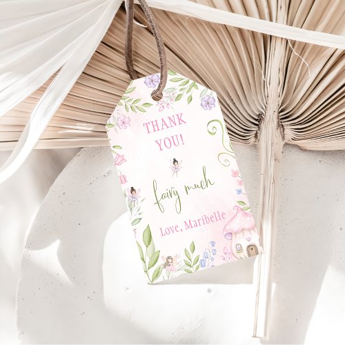 Fairy Floral Girl Birthday Party Gift Tags