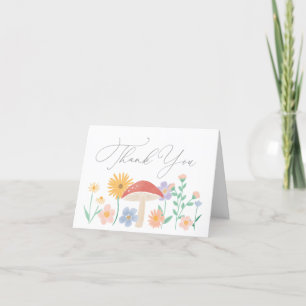 Fairy Floral Girl Birthday Party Letterpress Thank You Card