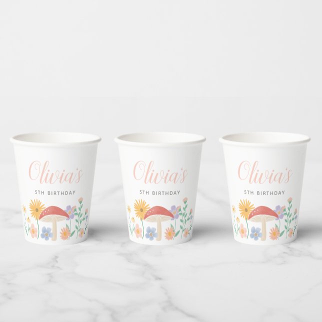 Fairy Floral Girl Birthday Party Paper Cups (Multi)